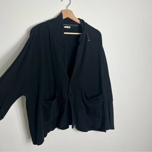 Pact Draped Open Front Cardigan Sweater XXL Washed Black Casual Sustainable